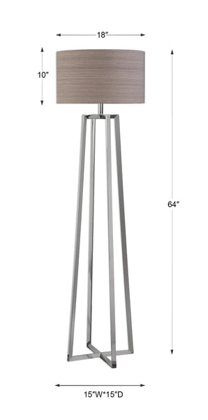 Uttermost Keokee Polished Nickel Floor Lamp