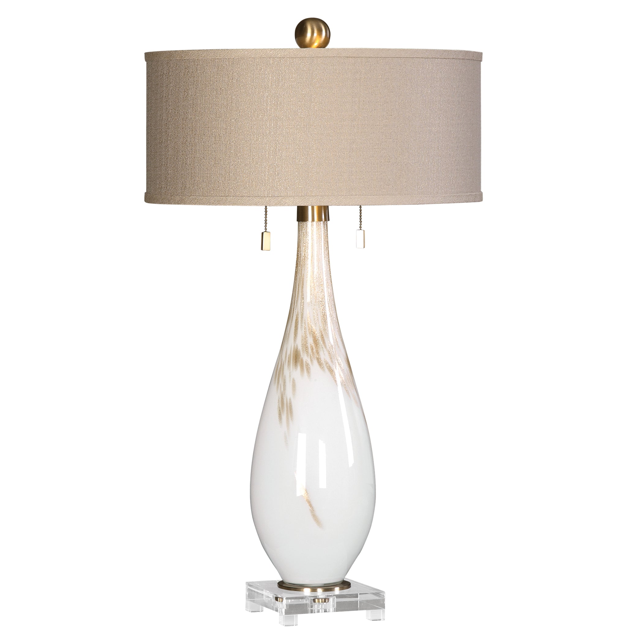 Uttermost Cardoni White Glass Table Lamp