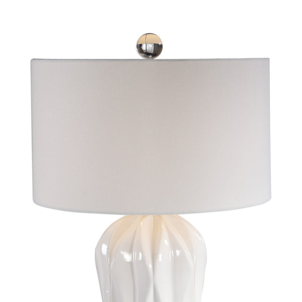 Uttermost Malena Glossy White Table Lamp