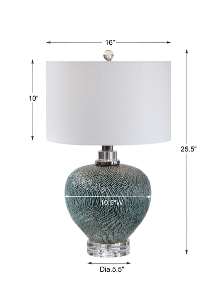 Uttermost Almera Dark Teal Table Lamp