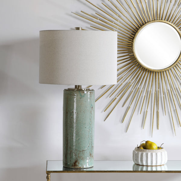 Uttermost Callais Crackled Aqua Table Lamp