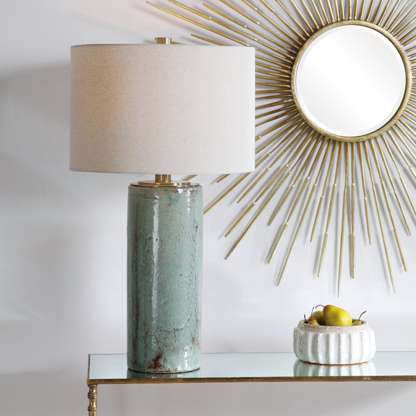 Uttermost Callais Crackled Aqua Table Lamp