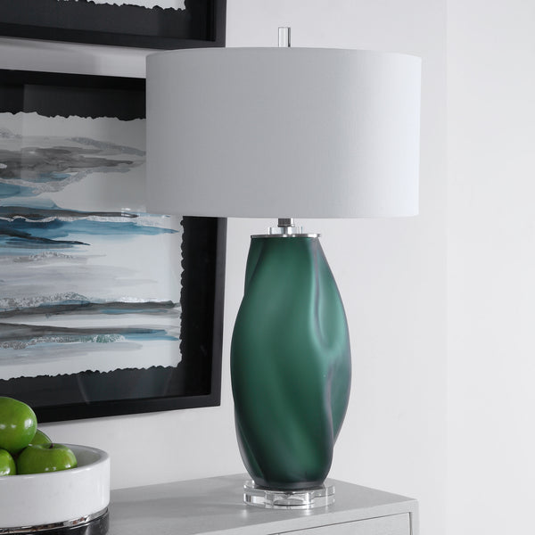 Uttermost Esmeralda Green Glass Table Lamp