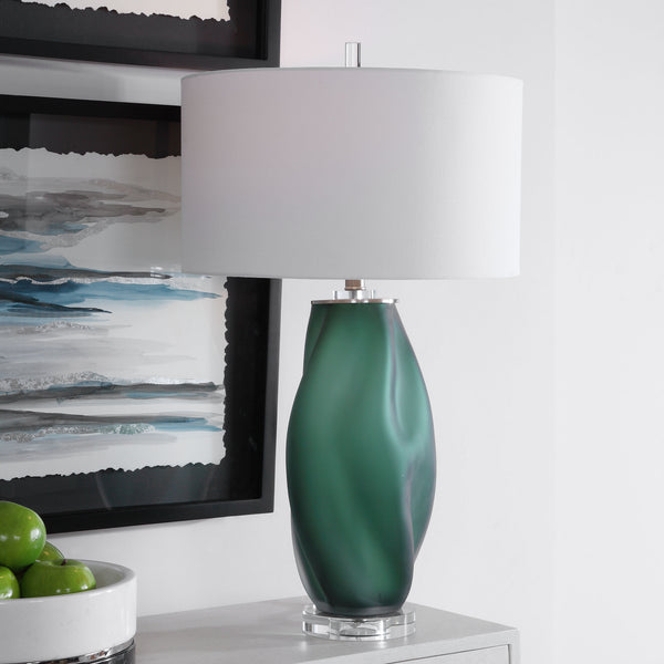 Uttermost Esmeralda Green Glass Table Lamp