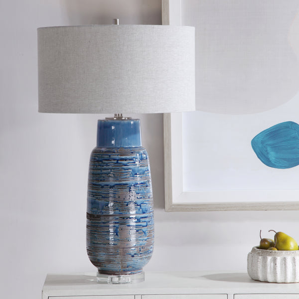 Uttermost Magellan Blue Table Lamp