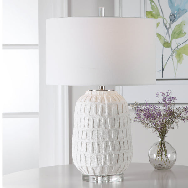 Uttermost Caelina Textured White Table Lamp