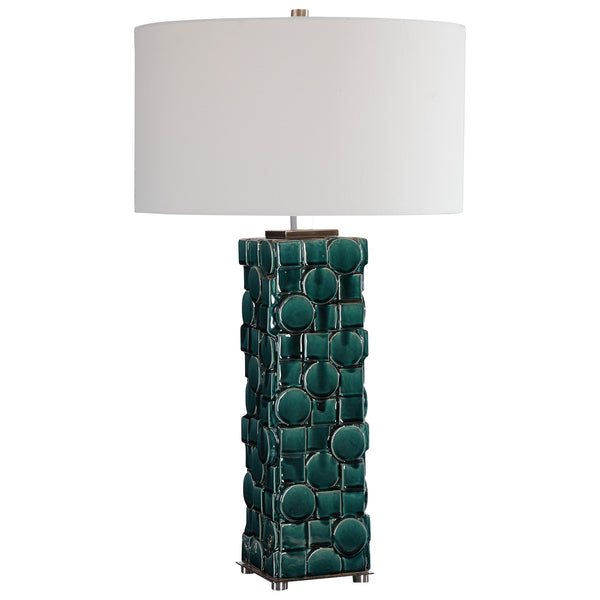 Uttermost Geometry Green Table Lamp