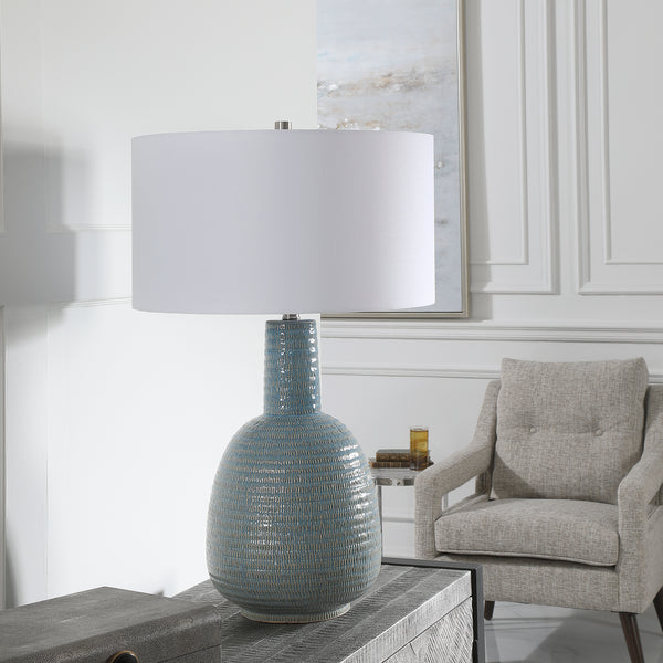 Uttermost Delta Light Aqua Table Lamp