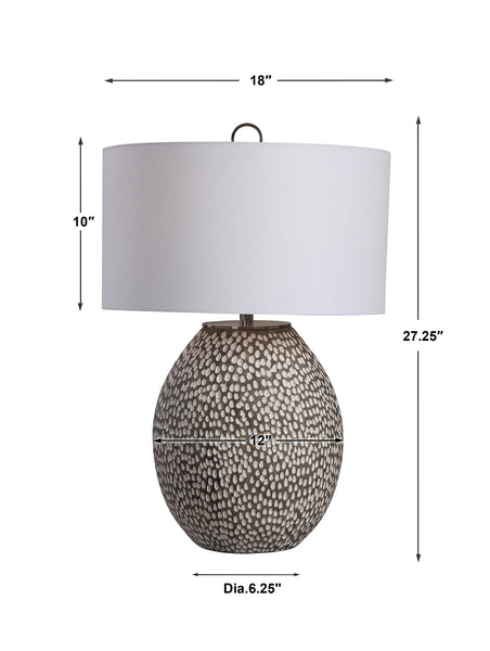 Uttermost Cyprien Gray White Table Lamp