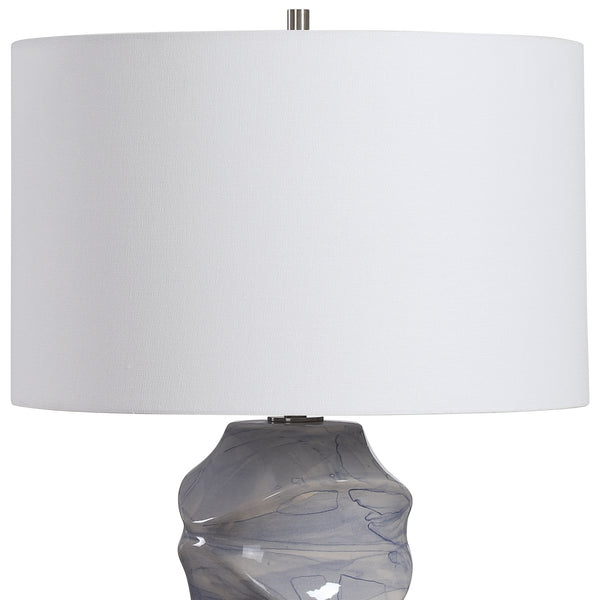 Uttermost Waves Blue & White Table Lamp