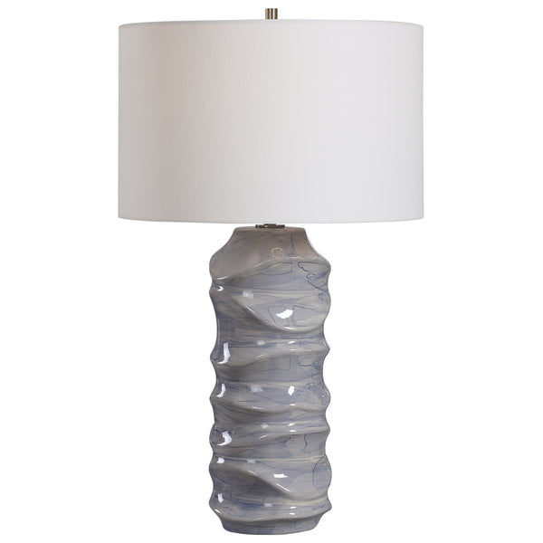 Uttermost Waves Blue & White Table Lamp