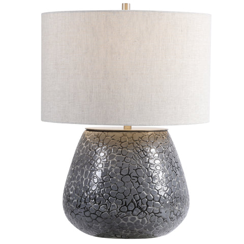 Uttermost Pebbles Metallic Gray Table Lamp