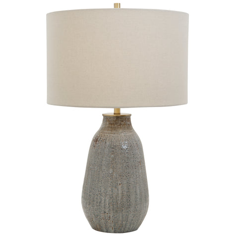 Uttermost Monacan Gray Textured Table Lamp