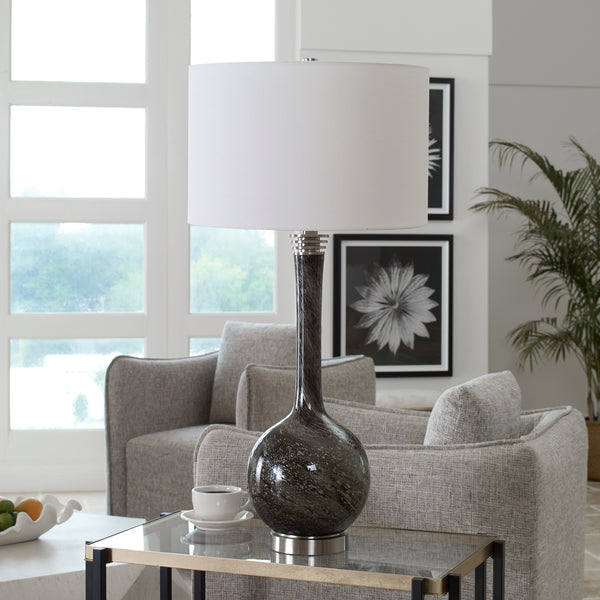 Uttermost Cosmos Charcoal Glass Table Lamp