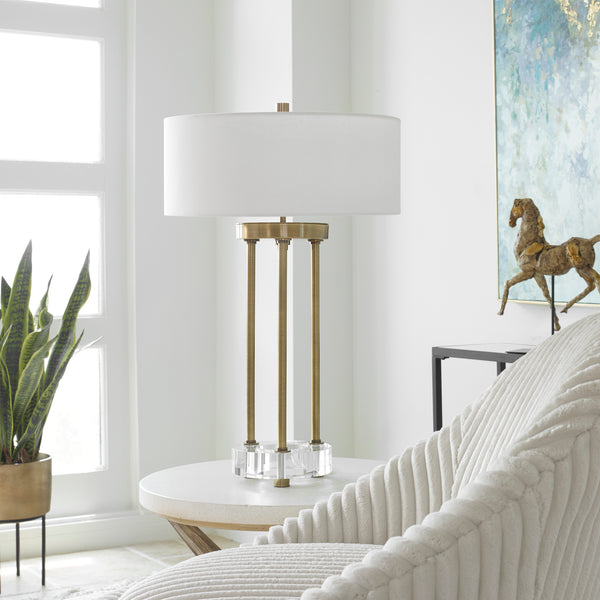 Uttermost Pantheon Brass Rod Table Lamp