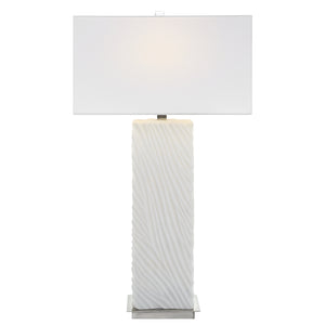 Uttermost Pillar White Marble Table Lamp