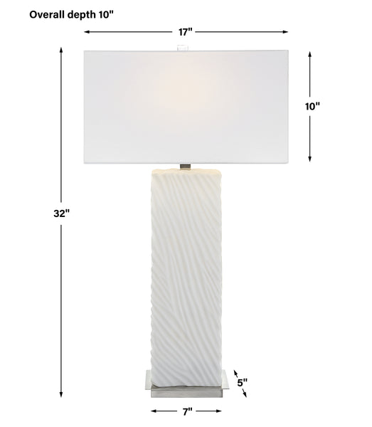 Uttermost Pillar White Marble Table Lamp