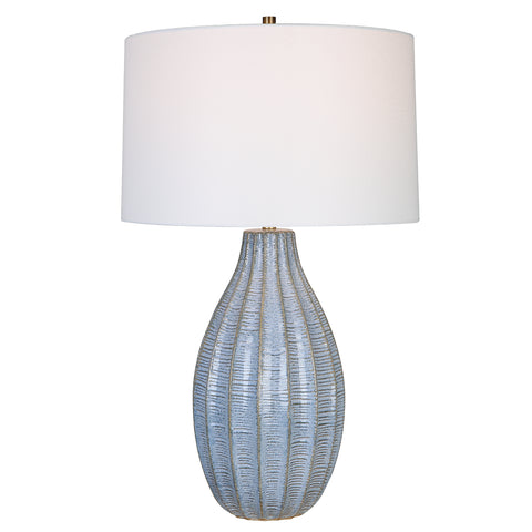 Uttermost Veston Blue Glaze Table Lamp