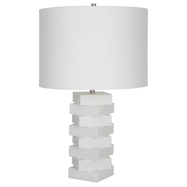 Uttermost Ascent White Geometric Table Lamp