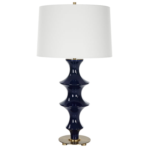 Uttermost Coil Sculpted Blue Table Lamp