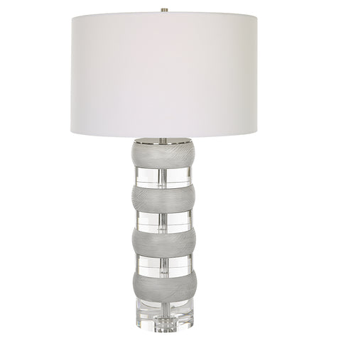 Uttermost Band Together Crystal & Wood Table Lamp