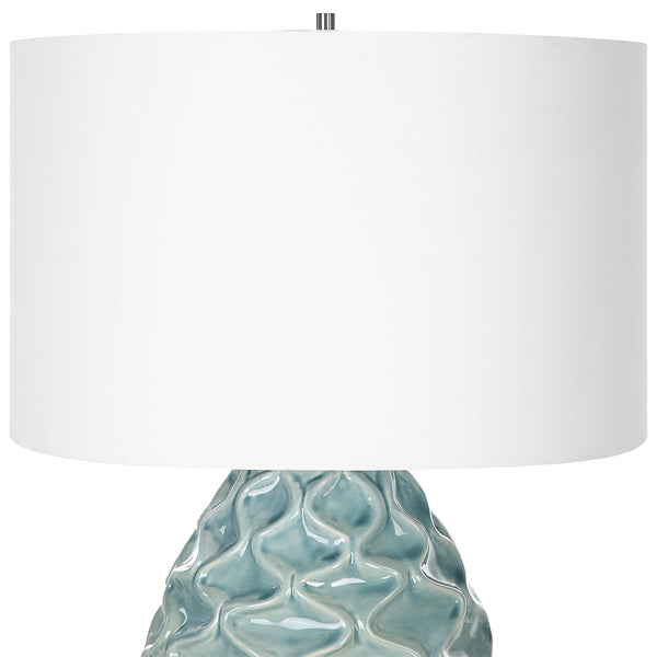 Uttermost Laced Up Sea Foam Glass Table Lamp