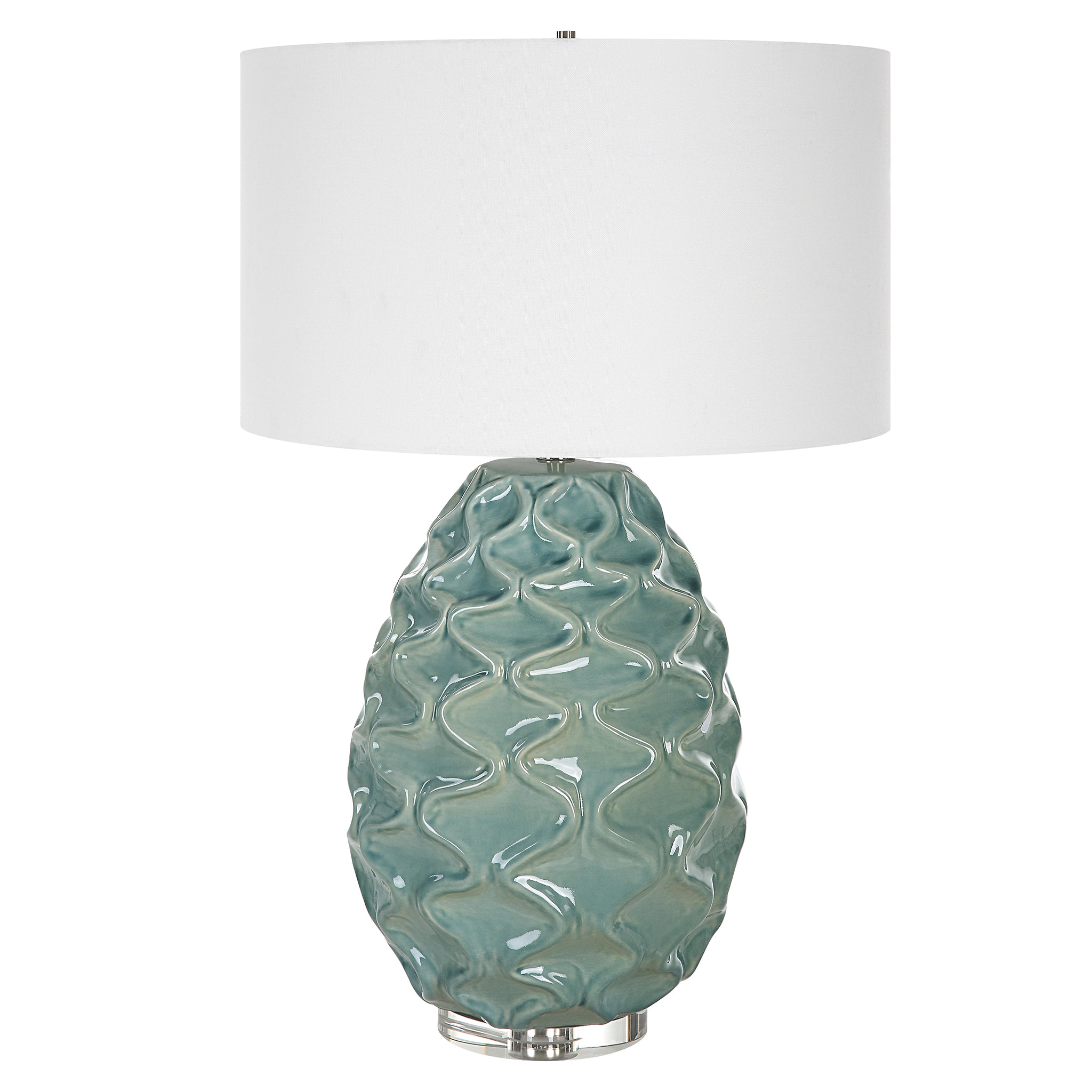 Uttermost Laced Up Sea Foam Glass Table Lamp