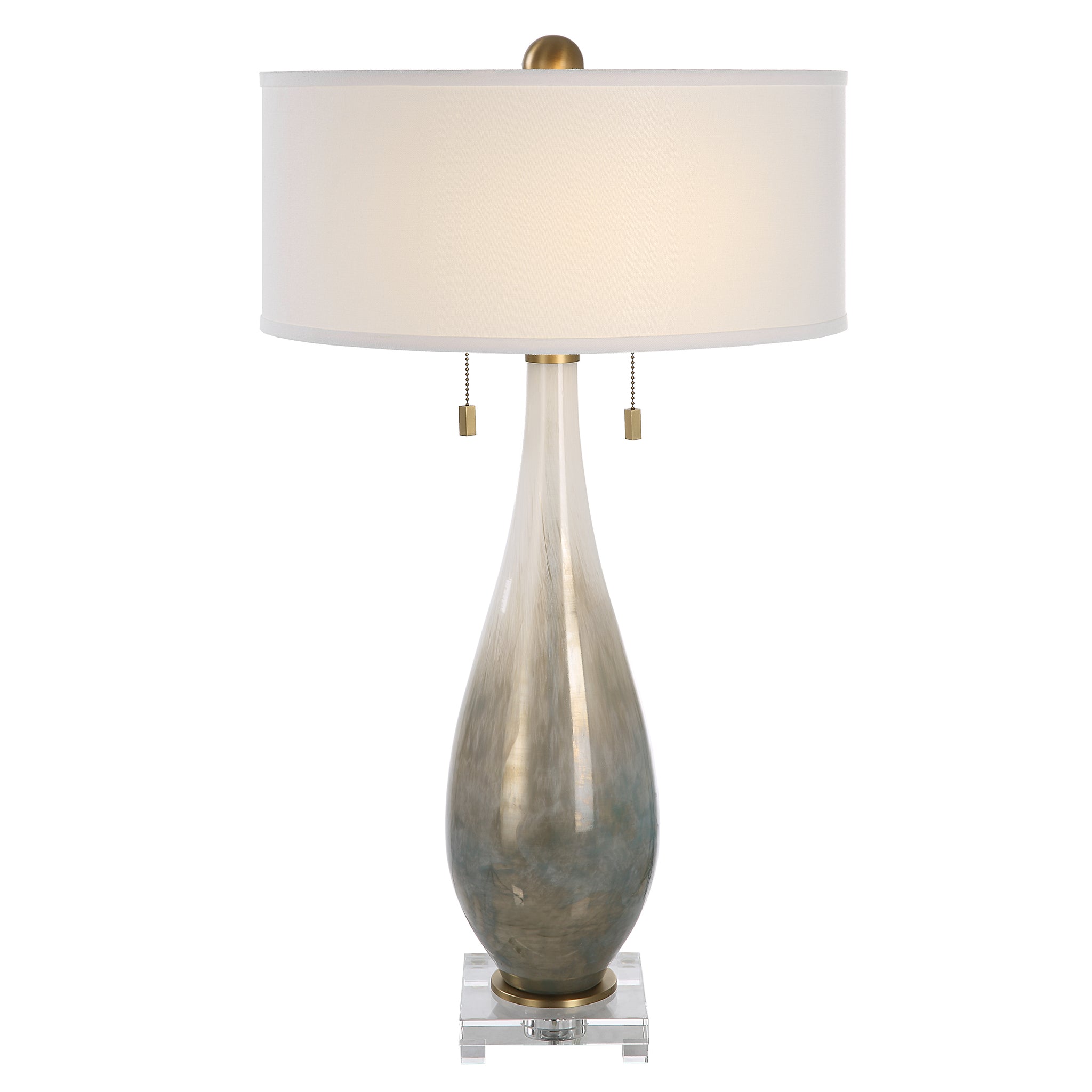 Uttermost Cardoni Bronze Glass Table Lamp