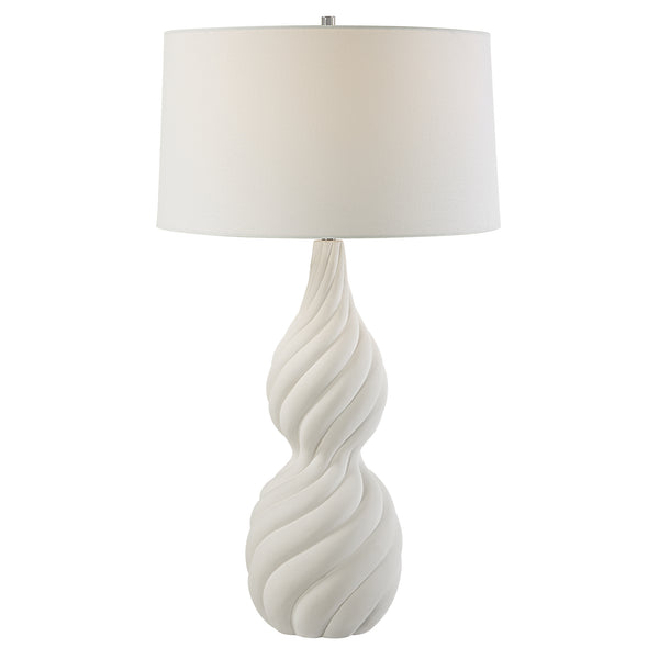 Uttermost Twisted Swirl White Table Lamp