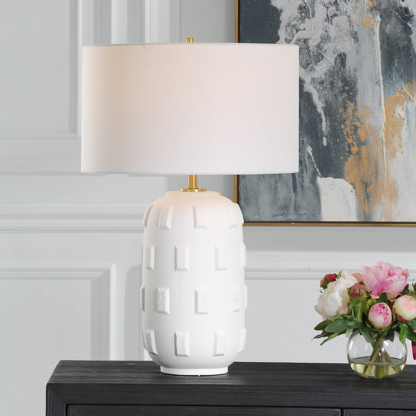 Uttermost Emerie Textured White Table Lamp