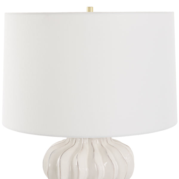 Uttermost Wrenley Ridged White Table Lamp