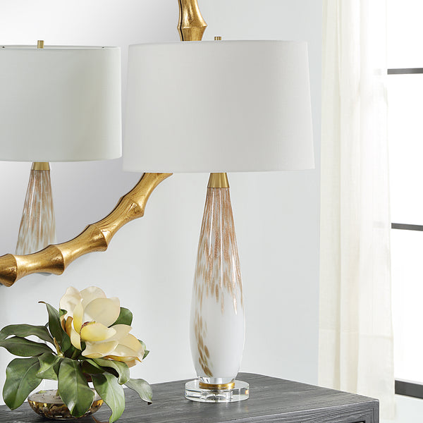 Uttermost Lyra White & Gold Table Lamp