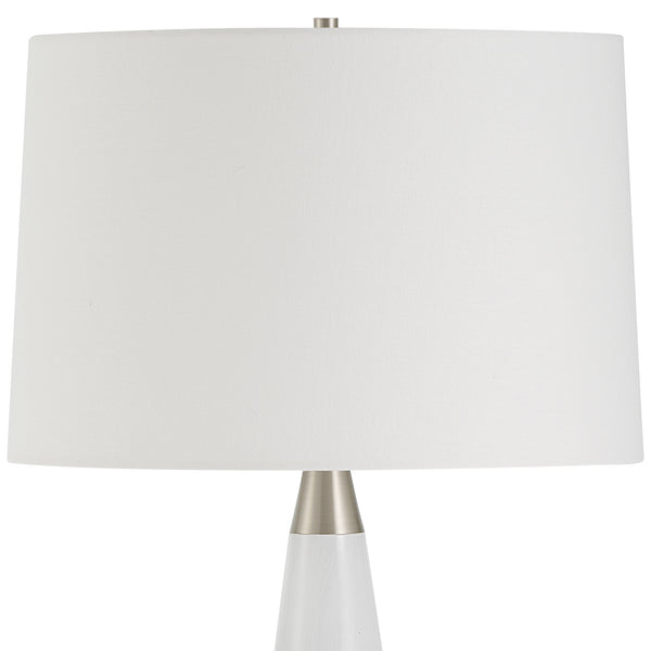 Uttermost Quinn White & Silver Table Lamp