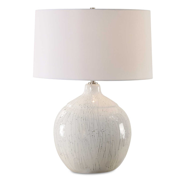 Uttermost Dribble White Glaze Table Lamp