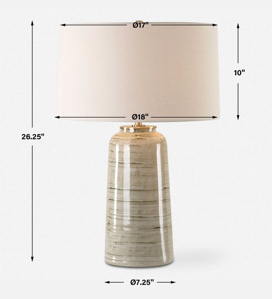 Uttermost Strata Tan Glaze Table Lamp
