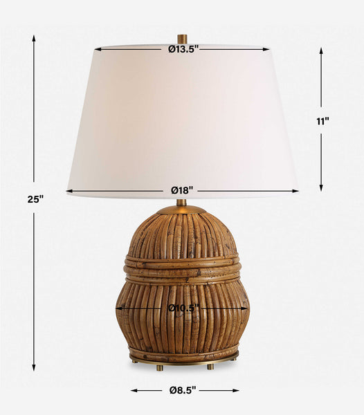 Uttermost Reed Honey Rattan Table Lamp