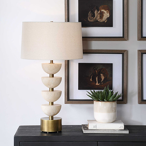 Uttermost Hemisphere Travertine Table Lamp