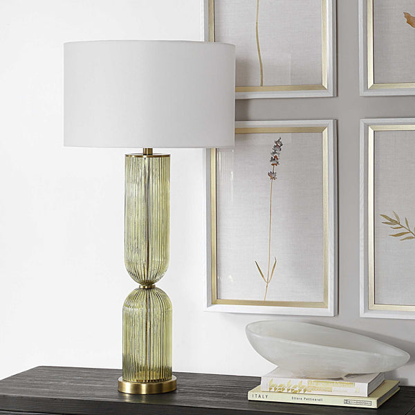 Uttermost Mirah Olive Glass Table Lamp
