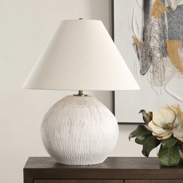 Uttermost Meryl Aged White Table Lamp