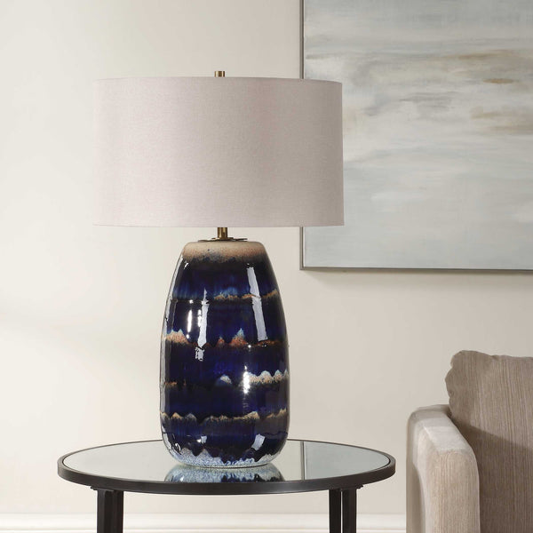 Uttermost Orleans Blue Glaze Table Lamp
