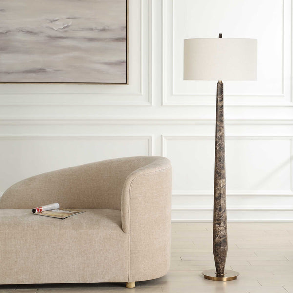 Uttermost Tyree Brown Marble Floor Lamp