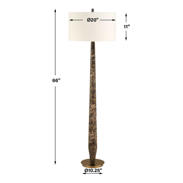 Uttermost Tyree Brown Marble Floor Lamp