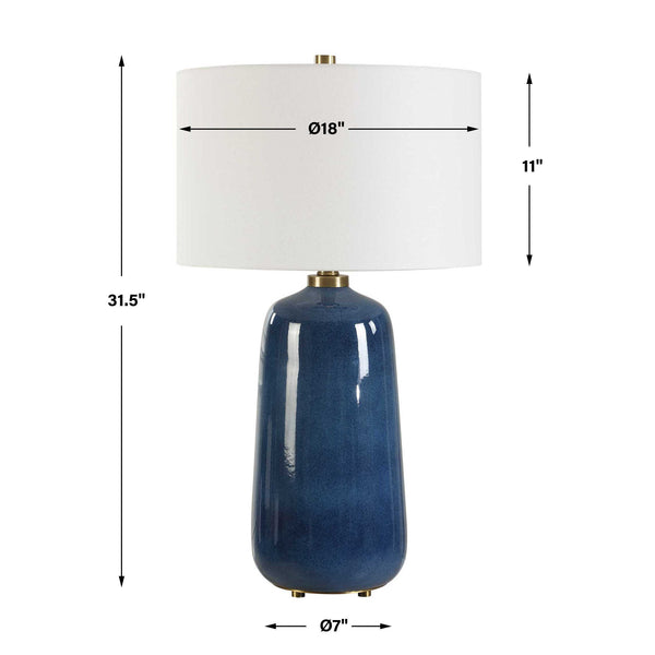Uttermost Brae Blue Glaze Table Lamp