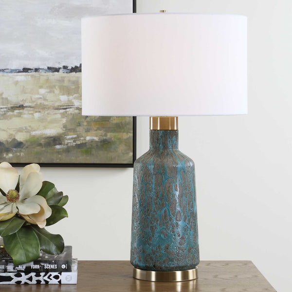 Uttermost Dauphine Cracked Teal Table Lamp
