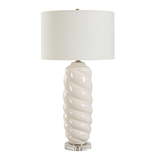 Uttermost Anneli White Swirl Table Lamp