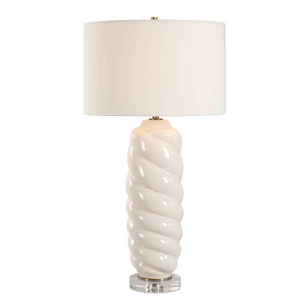 Uttermost Anneli White Swirl Table Lamp