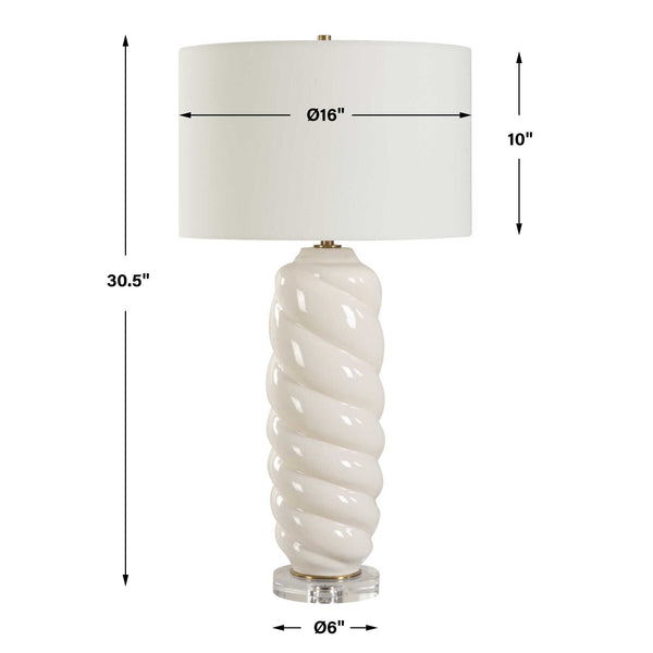 Uttermost Anneli White Swirl Table Lamp