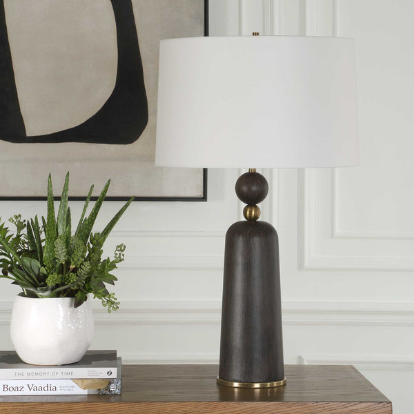 Uttermost McQuinn Dark Walnut Table Lamp