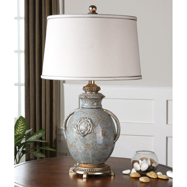 Uttermost Cancello Blue Glaze Lamp