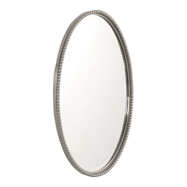 Uttermost Sherise Brushed Nickel Oval Mirror